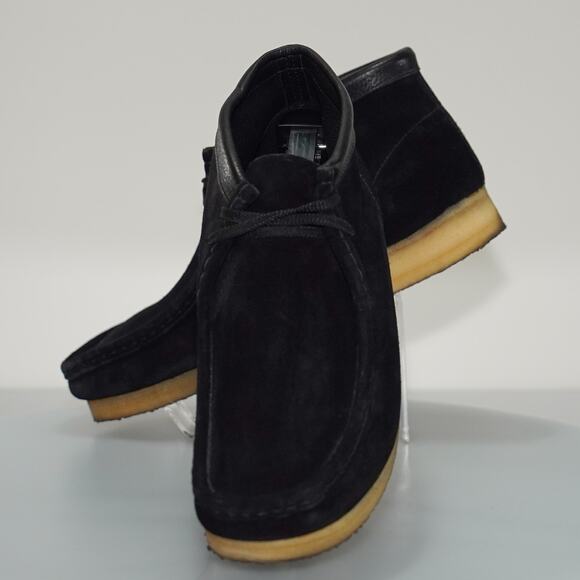 Clarks Originals Wallabee Boots Black Suede - Size 10.5 - Picture 4 of 7